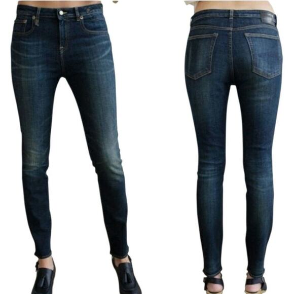 R13 womens Jenny mid rise 554-DK vintage Italian blue jeans size 27 - Picture 1 of 14